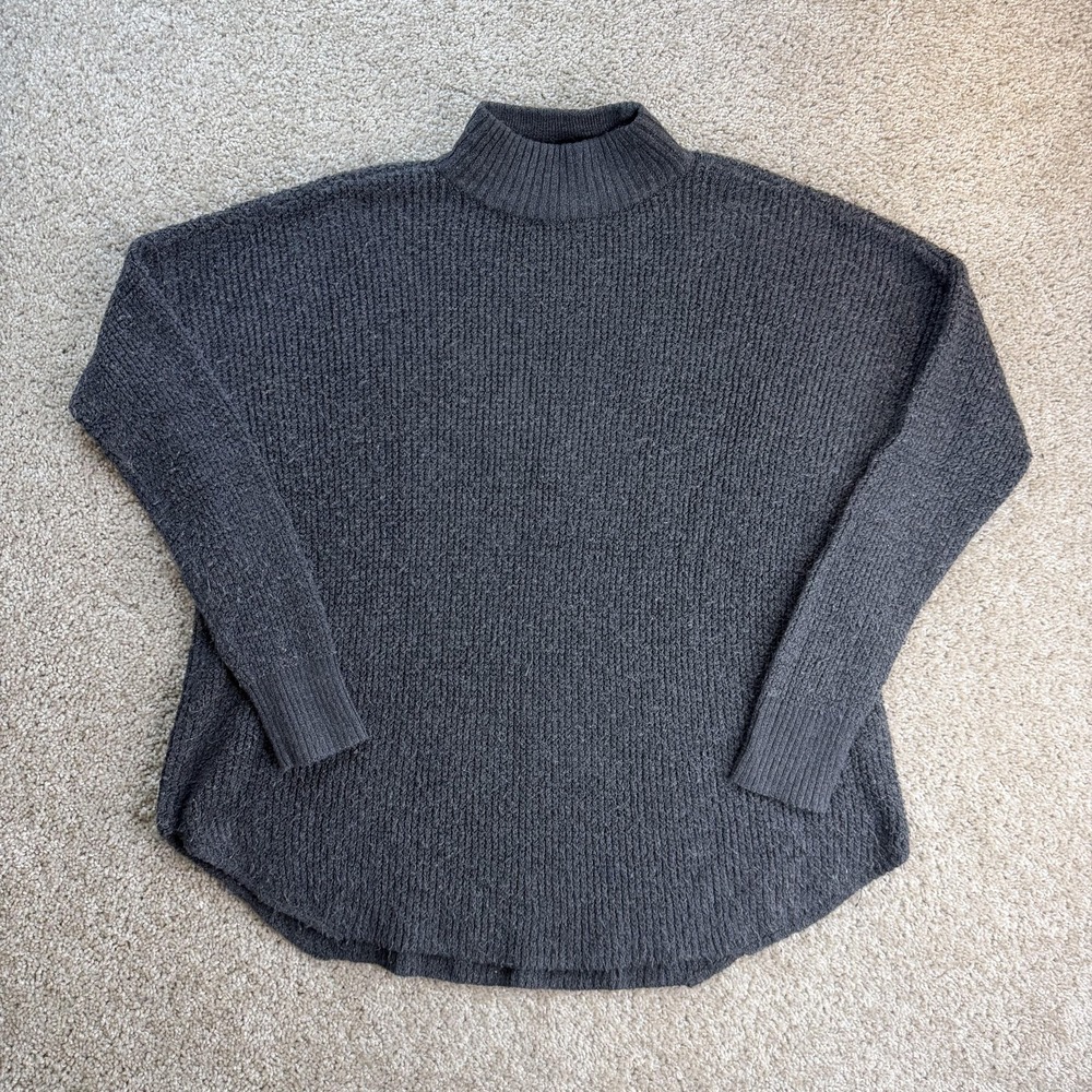 American Eagle Outfitters Sweater Womens M Gray Mock Neck Long Sleeve Knit Tunic